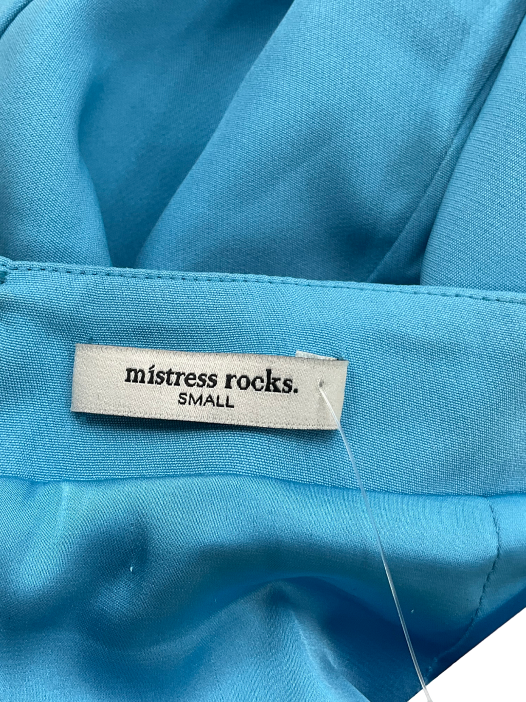 Mistress Rocks Blue Mini Skirt With A Slit UK S