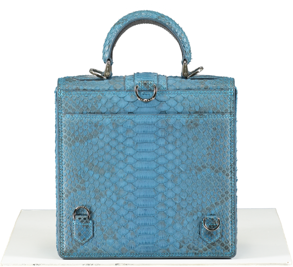S'uvimal Blue Python Skin backpack /Crossbody Bag