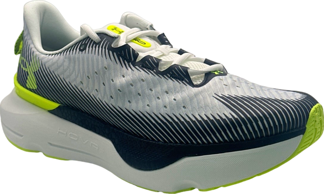 Under Armour White/Black/Neon Green HOVR Running Shoes UK 8