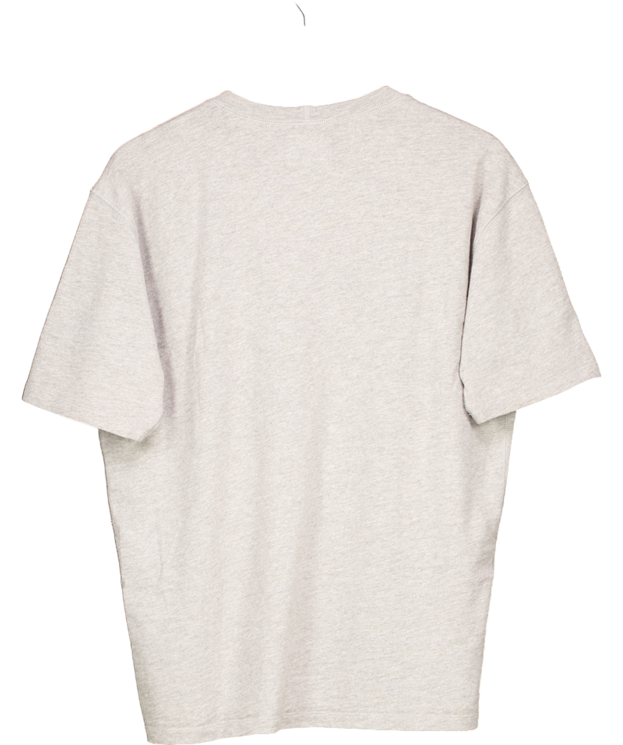 Drakes Grey Cotton Crew Neck Hiking T-shirt UK L