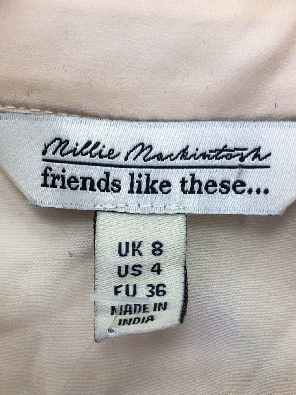 Friends Like These Millie Mackintosh Cream Silk Button-Down Blouse UK 8