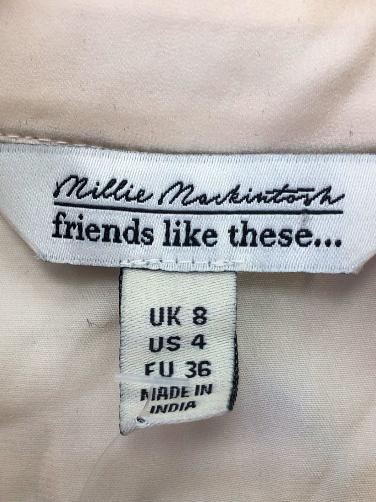 Friends Like These Millie Mackintosh Cream Silk Button-Down Blouse UK 8