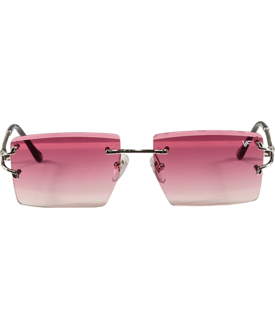 Vintage Frames Company VF Icon Drill Mount 24k White Gold Rectangular Sunglasses
