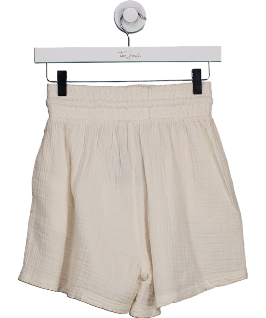 chiquelle Cream Linen High Waisted Shorts UK M