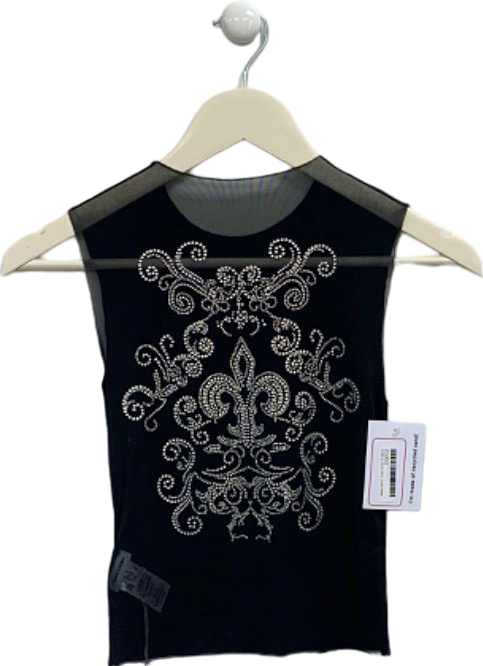 Jaded London Black Embellished Sleeveless Top UK 6