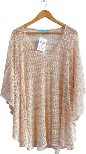 Melissa Odabash Pink Blush Ink Crochet Knit Cover Up One Size