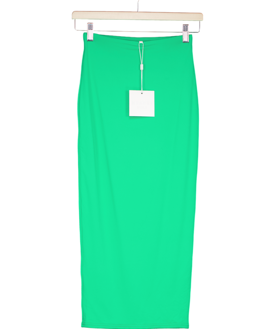 Meshki Green Stretch Jersey Midi Skirt UK XS