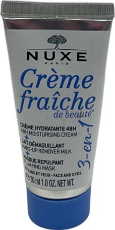 Nuxe 3-in-1, 48h Moisturizing Cream, Make-up Remover Milk, Plumping Mask 30ml