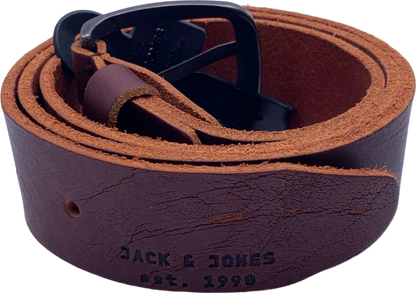 Jack & Jones Black Coffee Jacpaul Leather Belt UK 36-38