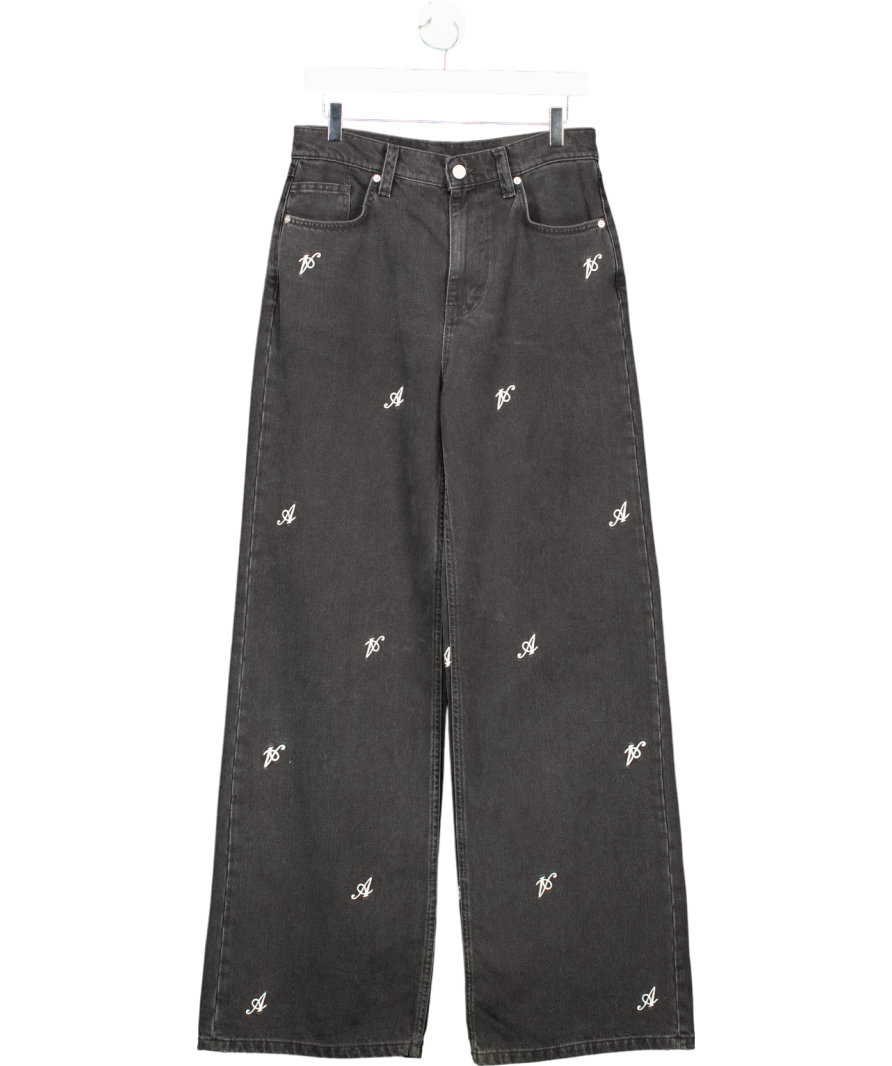 AXEL ARIGATO Grey Play Straight embroidered logo Jeans W32