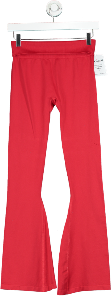 Red Ribbed Trousers UK M