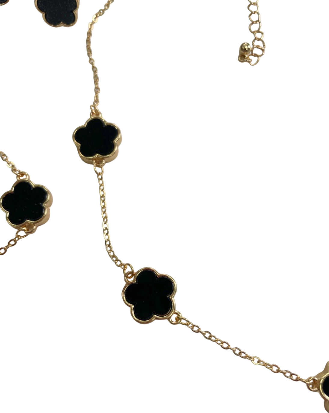 3-Piece Black Clover Necklace/Earrings/Bracelet Set in Tulle Gift Bag