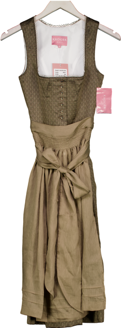 KRUGER Brown Dirndl Hada Dress UK XS