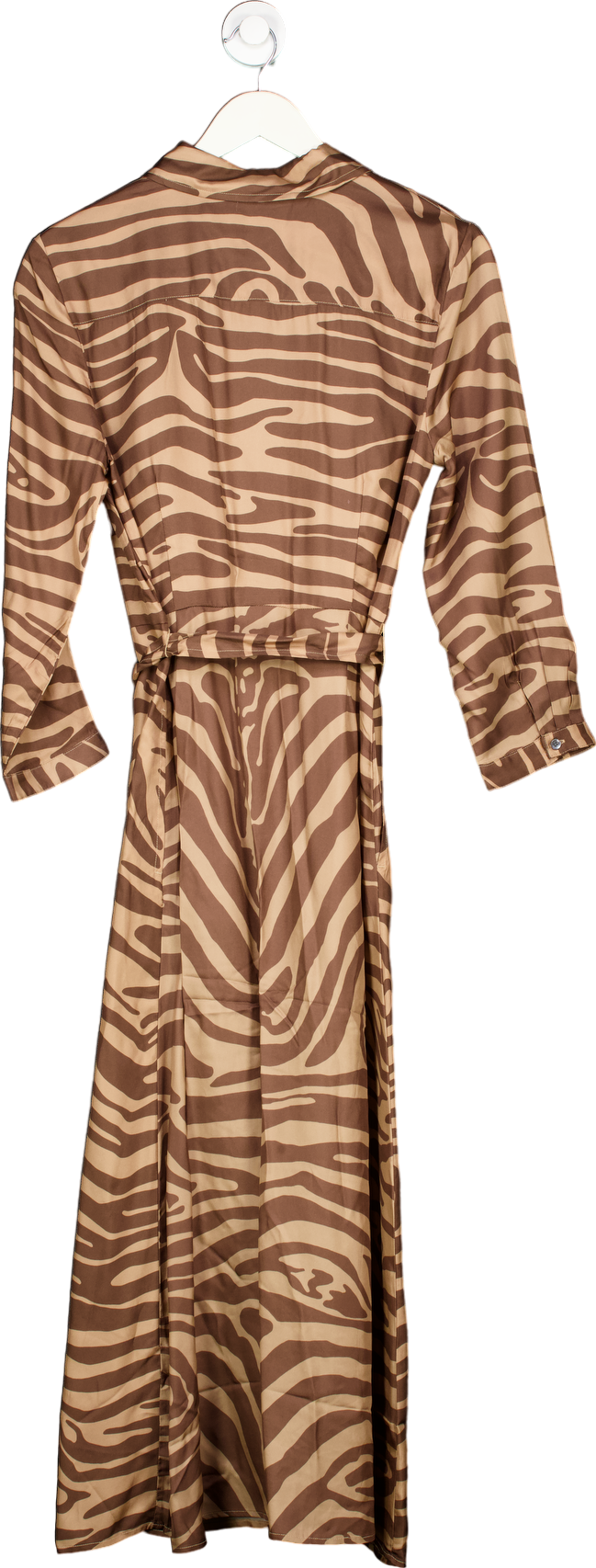 J.McLaughlin Dark Brown/Light Brown Bengal Row Dress UK M