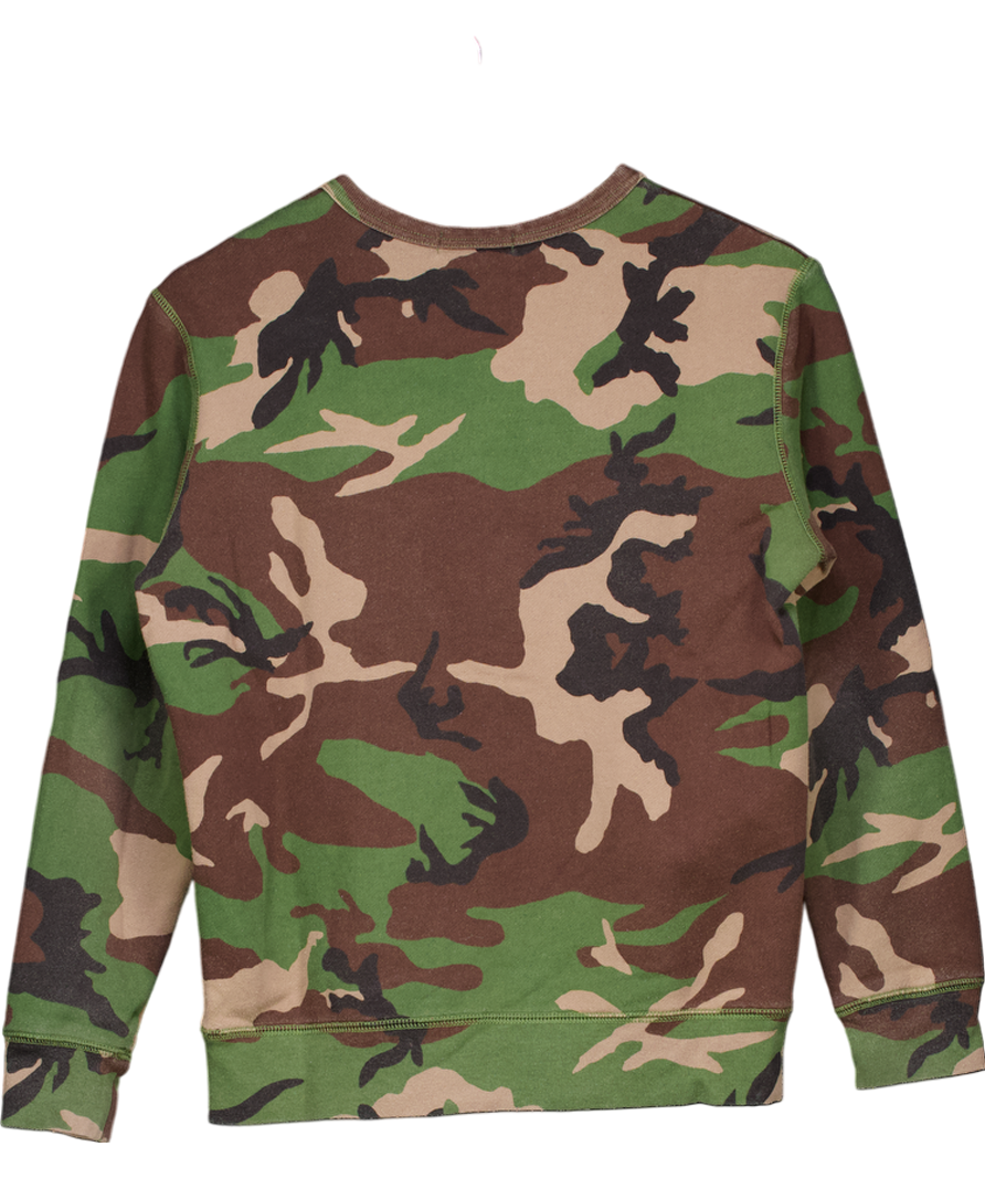 Polo Ralph Lauren Green Vintage Camo Crewneck Jumper 14 Years
