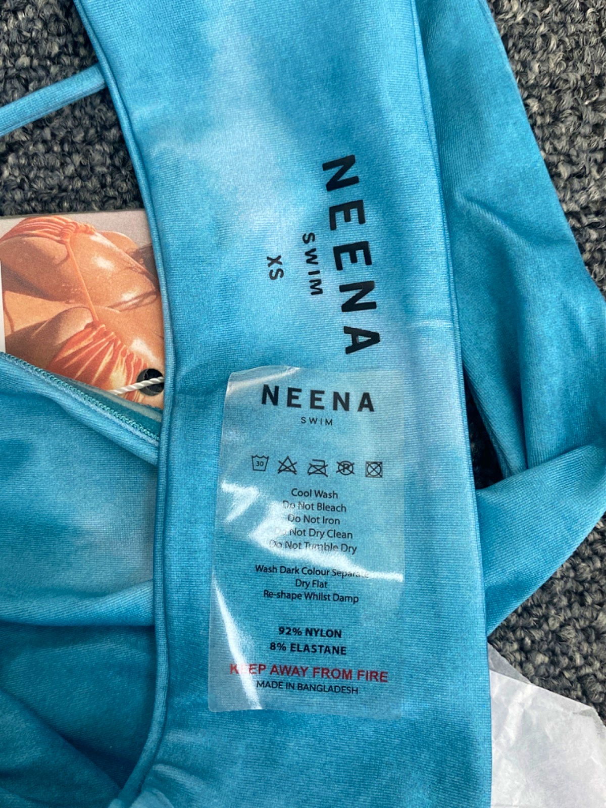 Neena Blue Swim Bikini Top XS