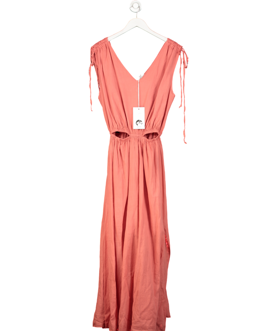 New Fantasy Orange Cut Out Waist Maxi Dress UK M/L