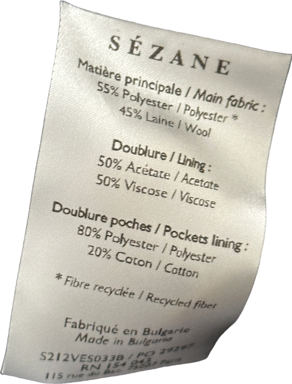 Sézane Navy Double-Breasted Blazer UK 10