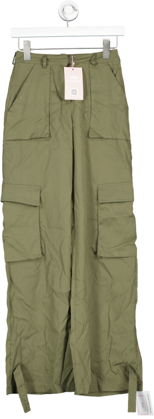 Missy Empire Green Ainsley Pocket Detail Cargo Pants UK 8