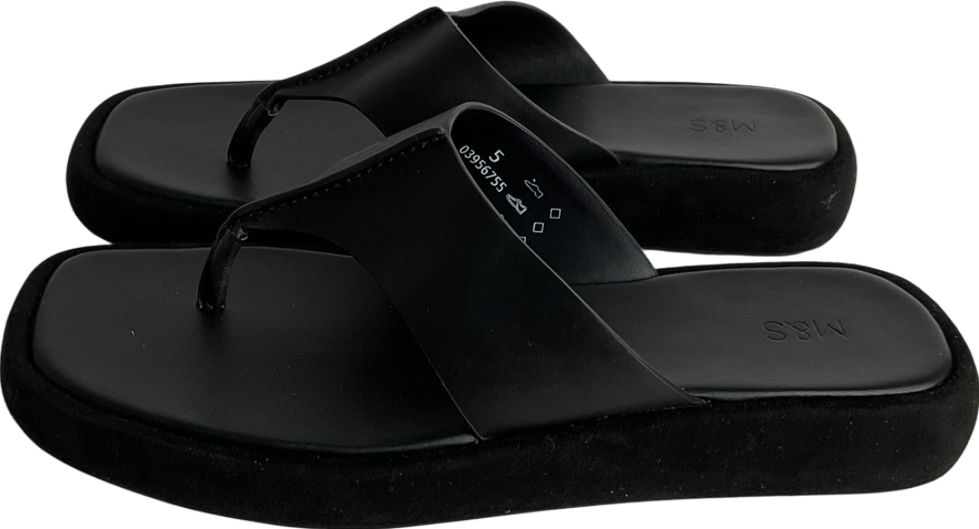 M&S Black Getaway Flatform Flip Flops UK 5 EU 38 👠