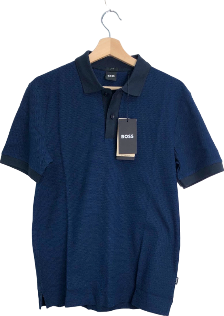 BOSS Navy Slim Fit Polo Shirt UK Size S