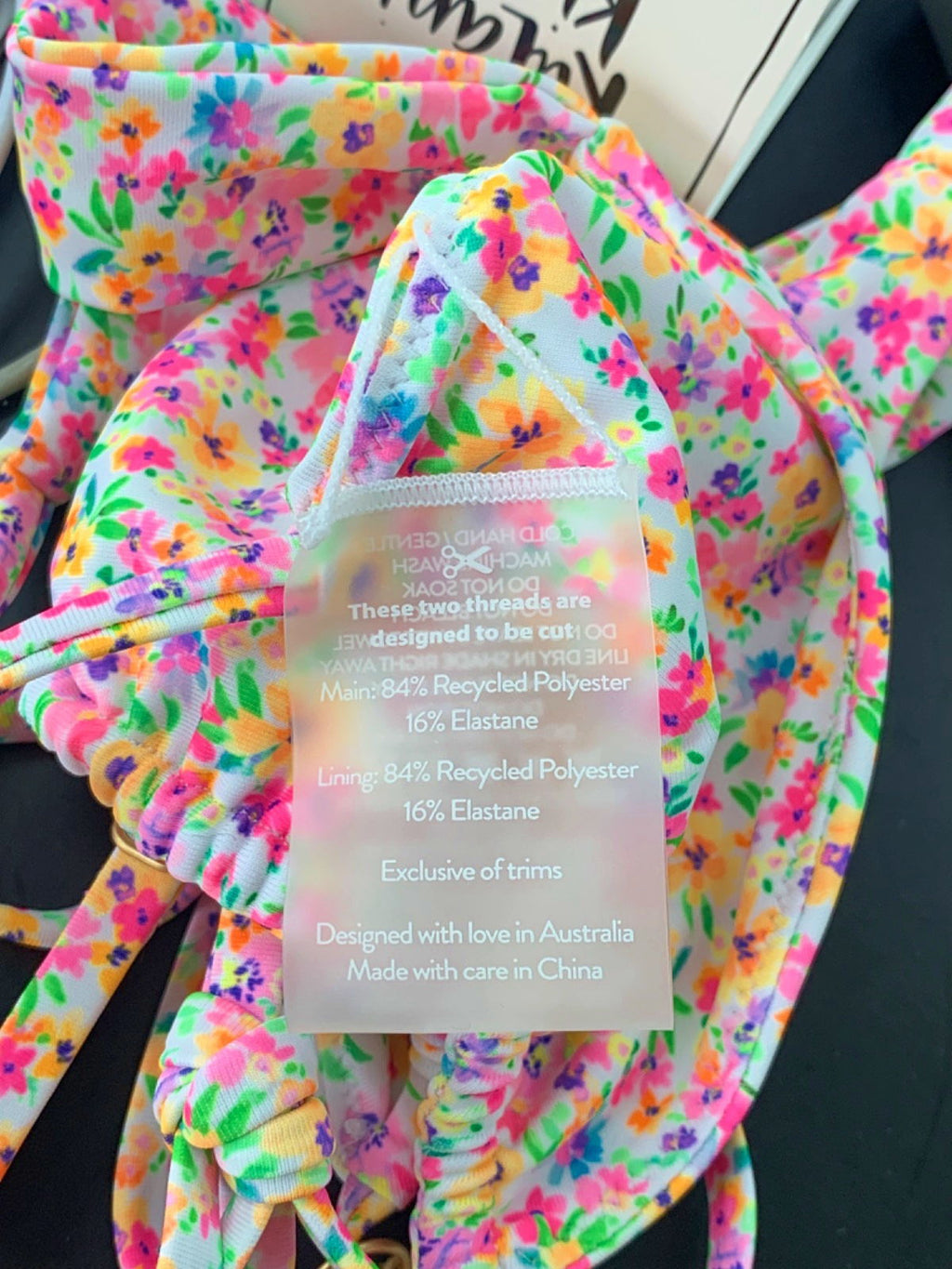 Kulani Kinis Multicolour Floral Bikini Top UK S