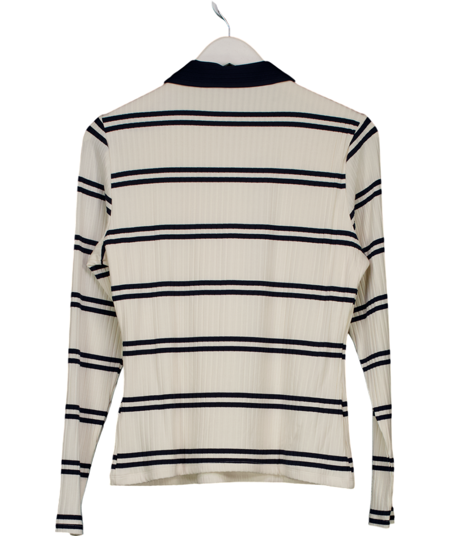 Abercrombie & Fitch Cream Zip Up Polo Top UK L