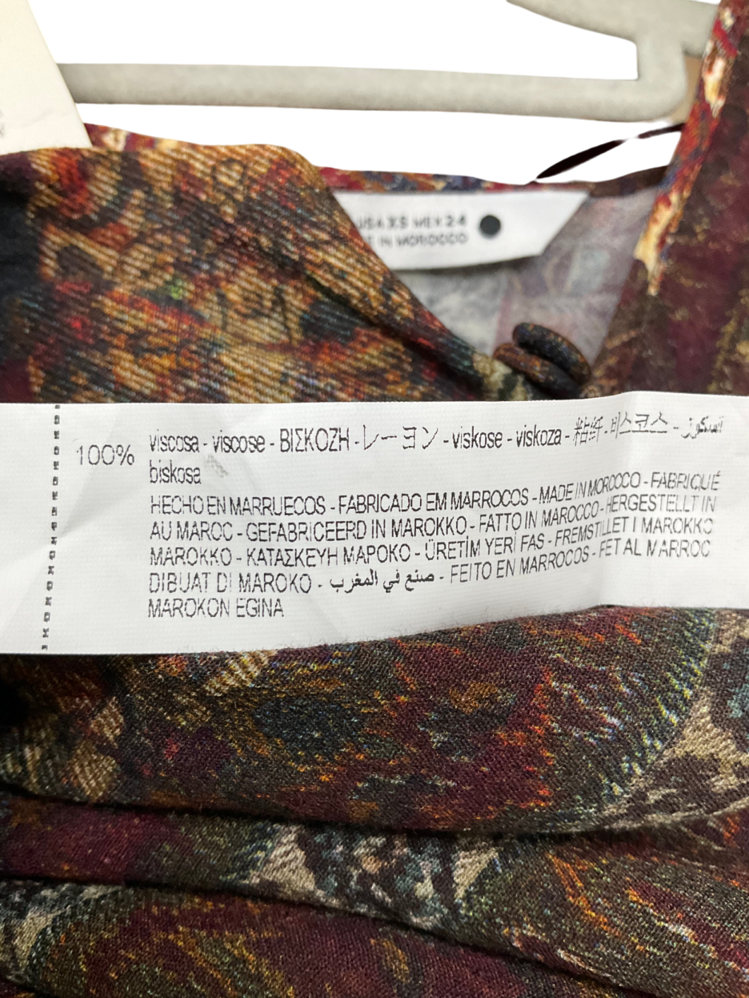 ZARA Brown Paisley Printed Wrap front Blouse UK XS