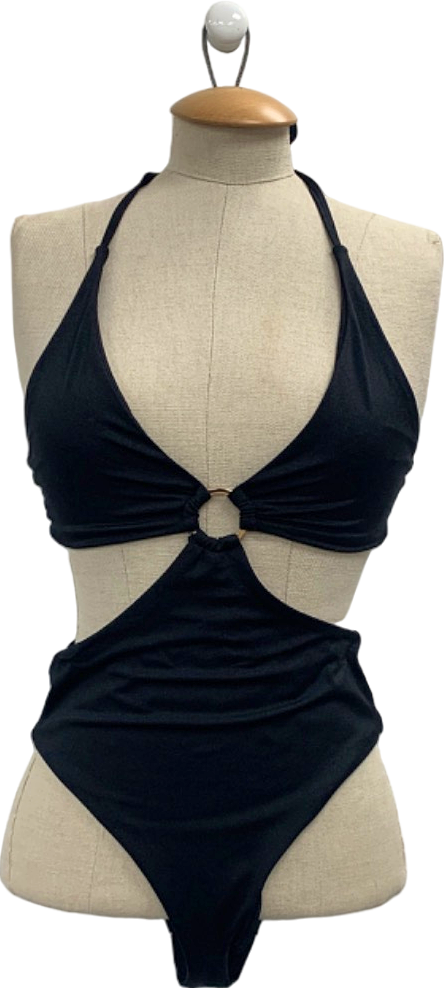 Karen Millen Black Cut-Out Swimsuit UK XS