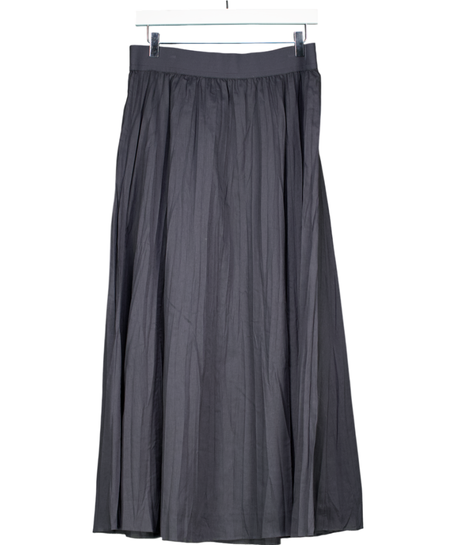 The White Company Grey Linen Rich Crinkle Midi Skirt UK 12