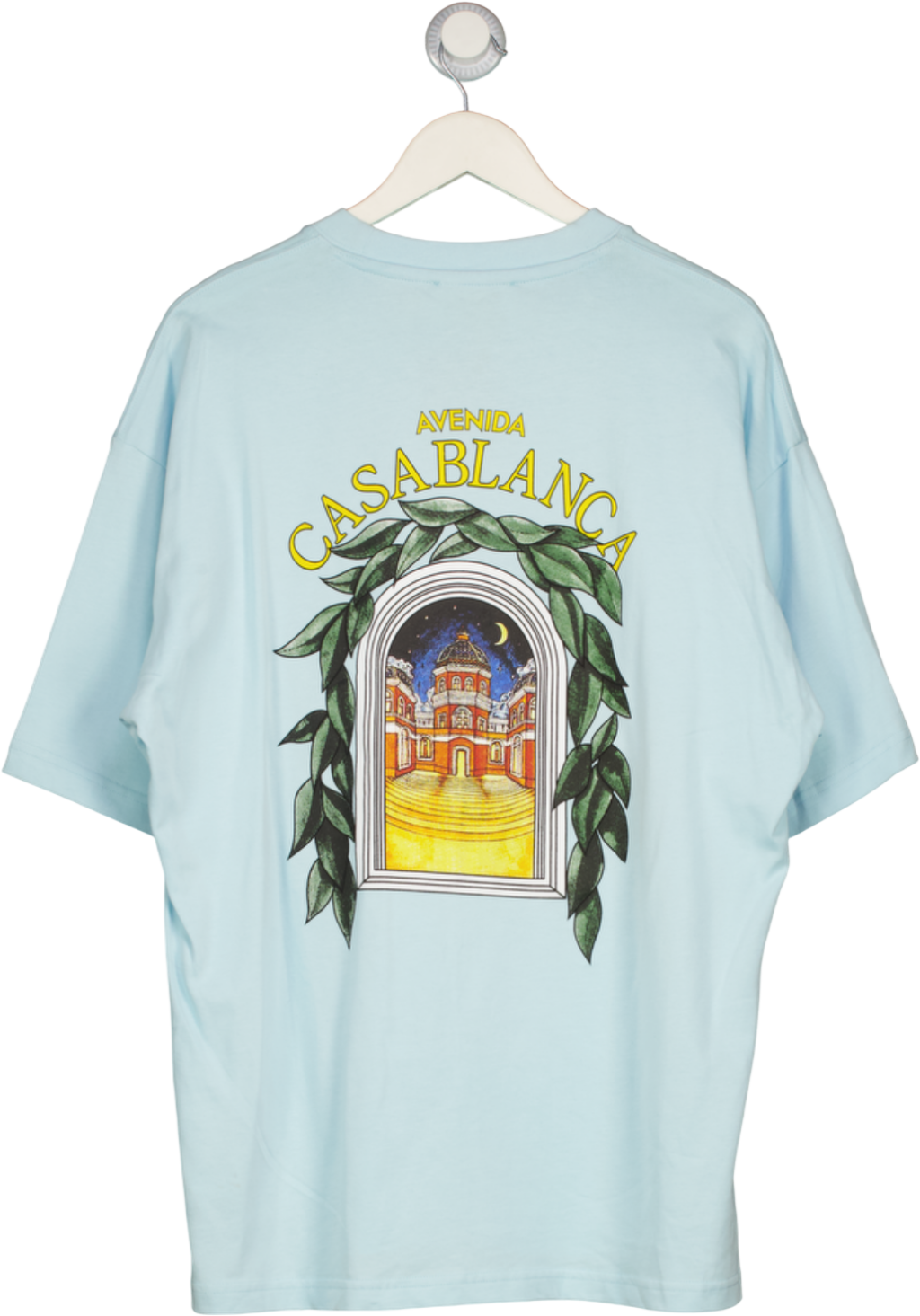 CASABLANCA Light Blue Avenida Short Sleeve Organic Cotton T‑shirt UK XXL
