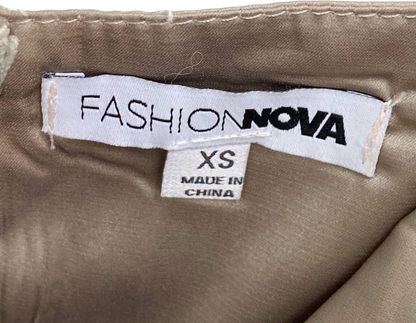 Fashion Nova Beige Bustier Crop Top XS UK 4-6