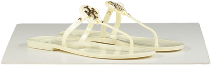 Tory Burch Cream Jelly Logo Sandals UK 7 EU 40 👠