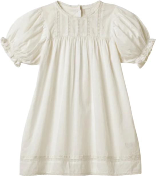 Belle Enfant Cream Puff Sleeve Lace Dress Ecru 5-6 Years