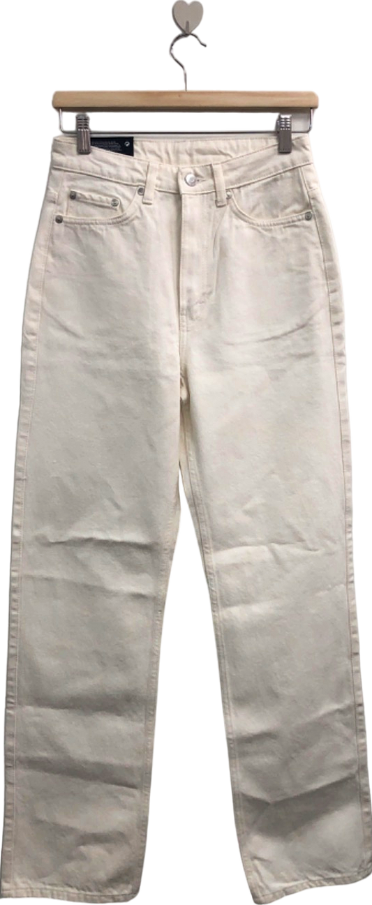 Weekday Off-White Extra High Straight Jeans UK W27" LENGTH 30"