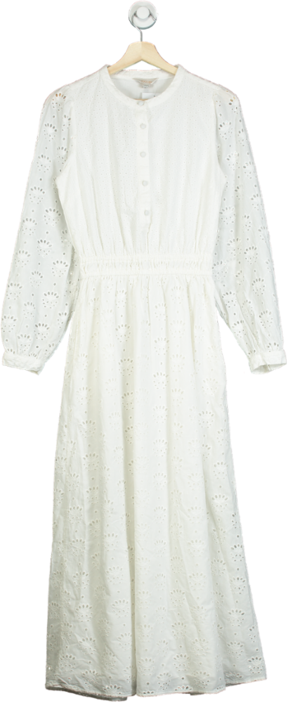 Joules White Long Sleeve Dress UK 8
