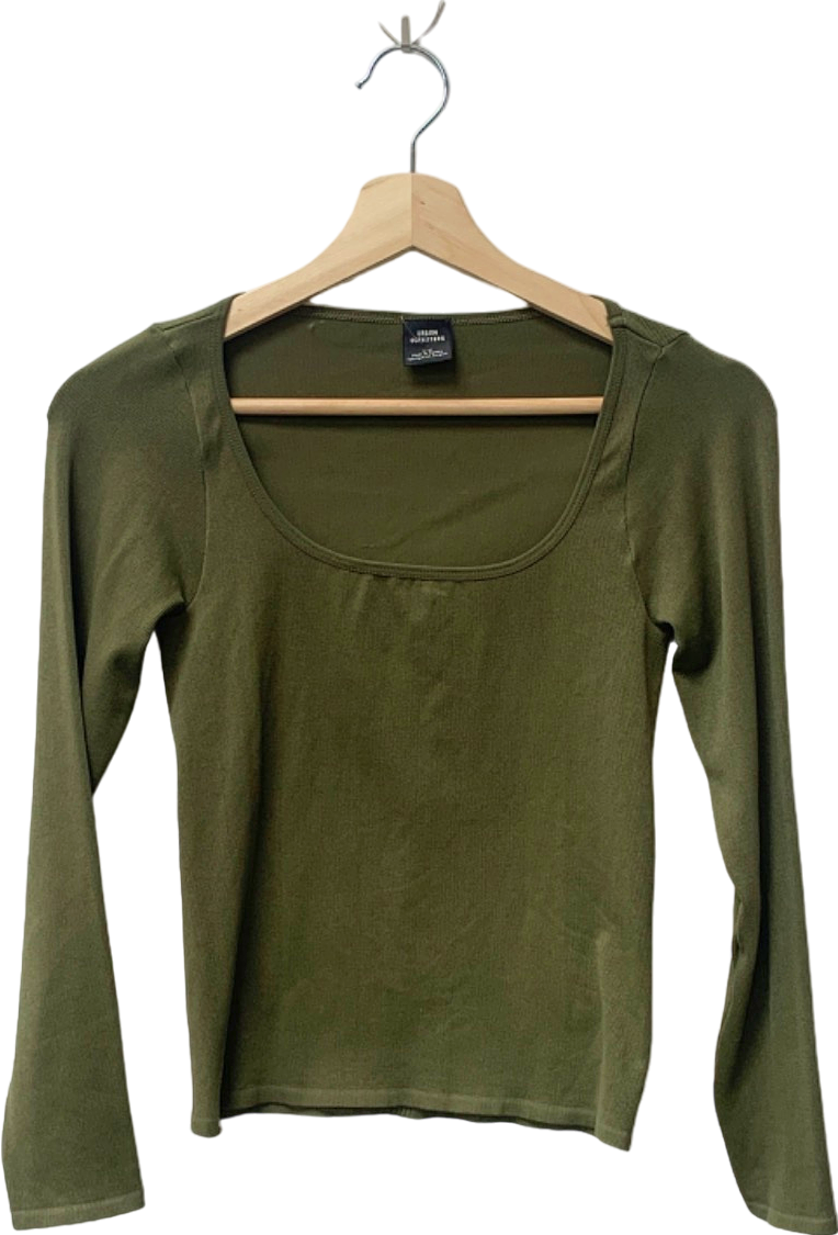 Urban Outfitters Olive Green Ribbed Long Sleeve Top L