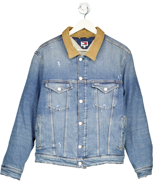 Tommy Jeans Blue Ryan Distressed Denim Trucker Jacket UK M