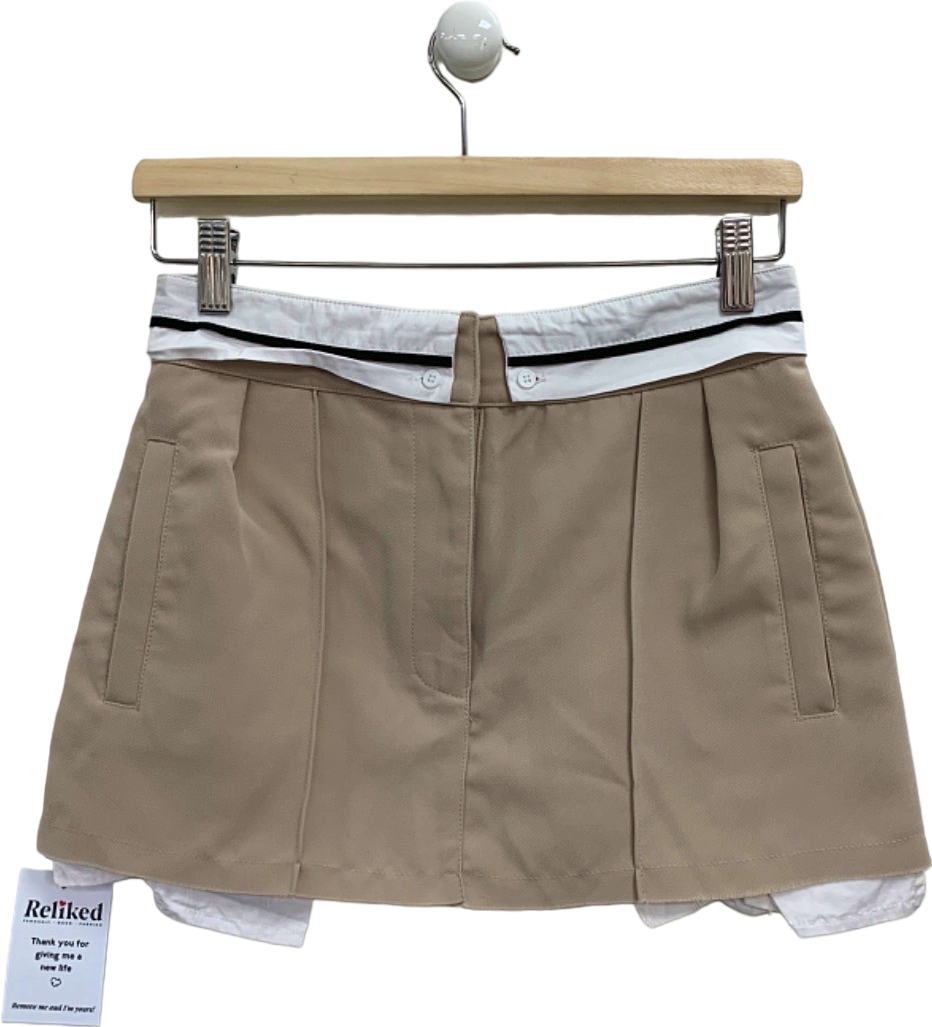 Couture Beige Mini Skirt UK 6