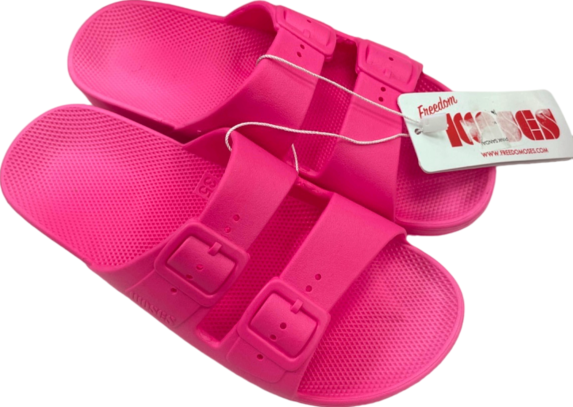 Freedom Moses Pink Bazooka Slide Sandals UK Size 4-5