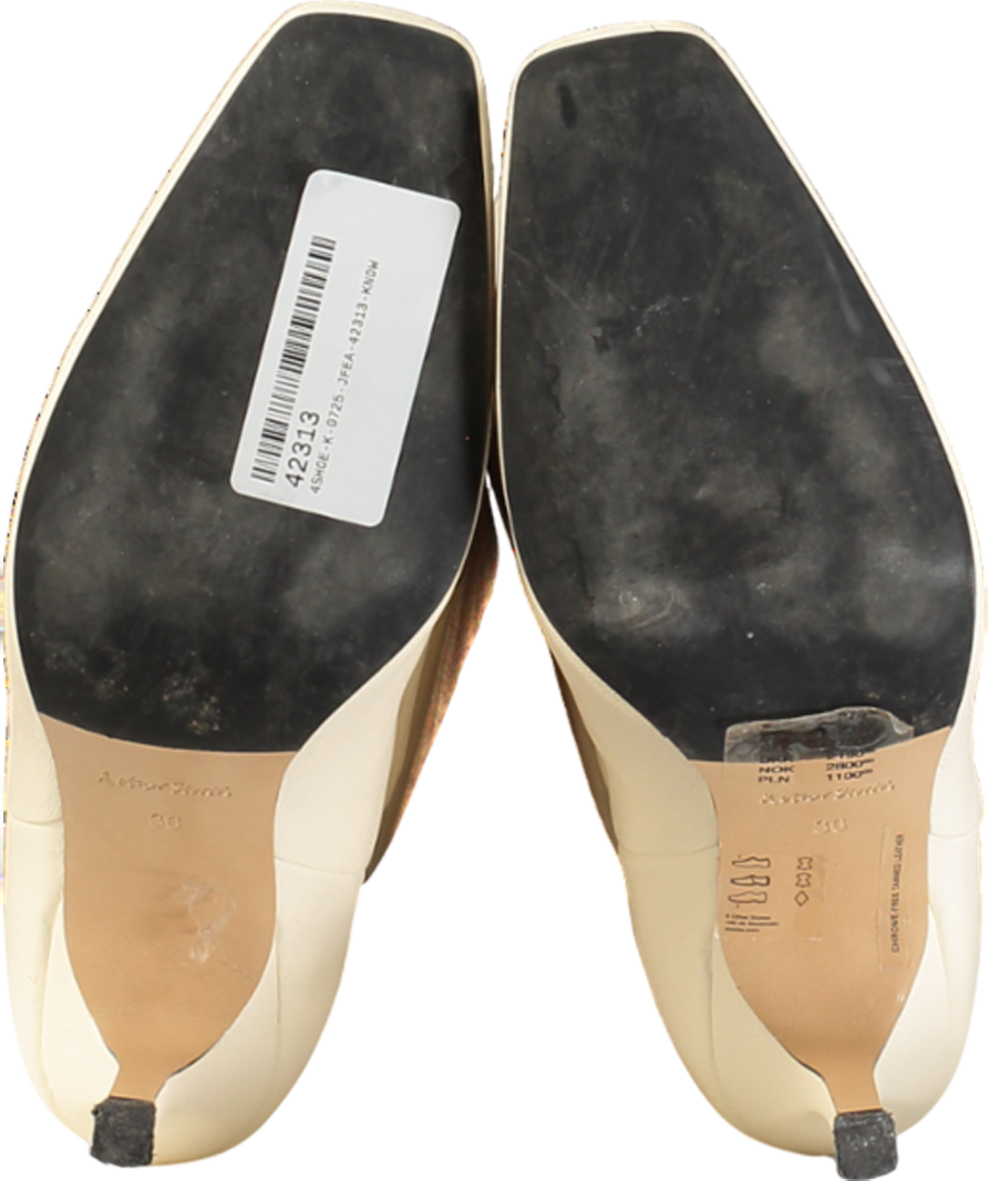 & Other Stories White Knee High Leather Boots UK 3 EU 36 👠