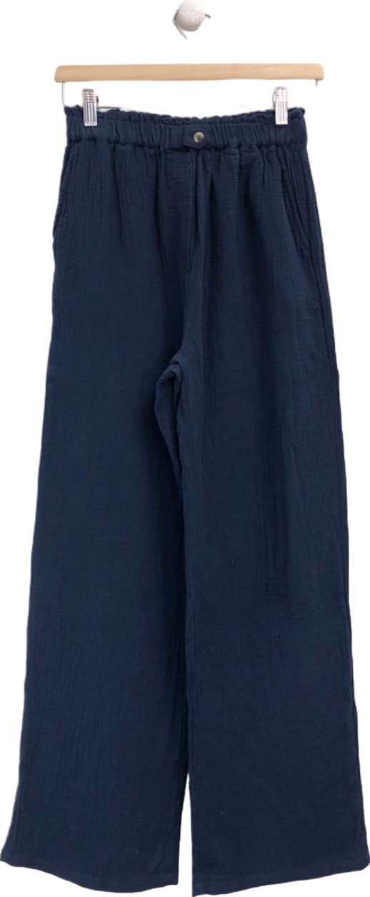 River Island Navy Relaxed Trousers UK 6