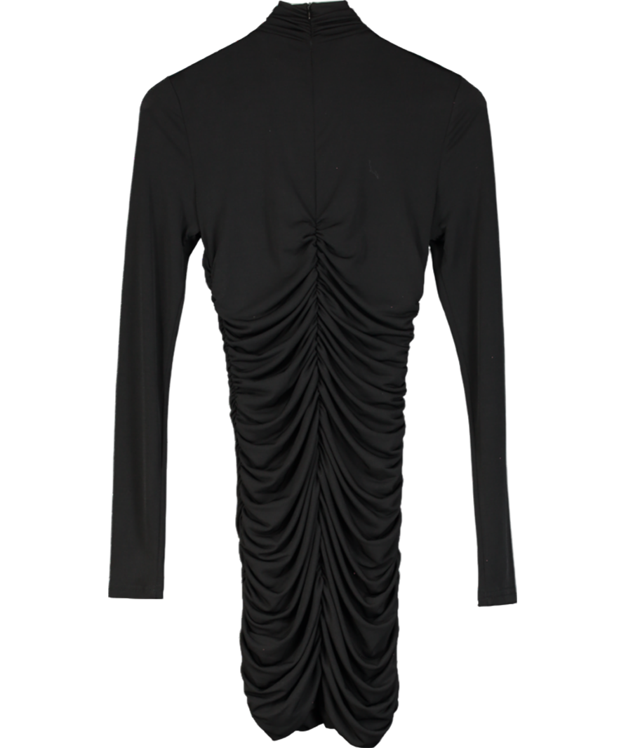 Karen Millen Black Contrast Jersey Rosette Mini Dress UK S