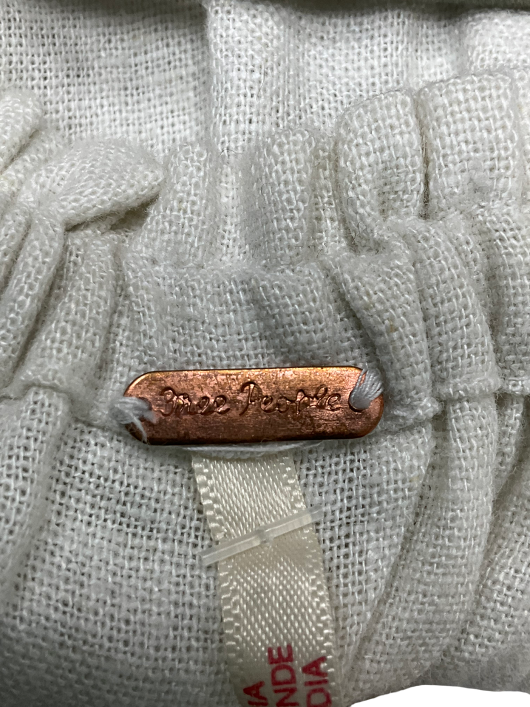 Free People Cream Linen Blend Mini Dress UK S