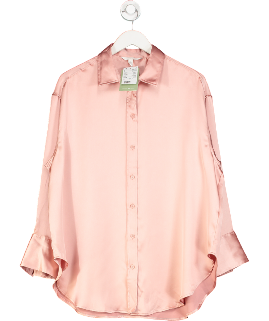 H&M Pink Satin Shirt UK M