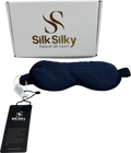 SikSilk Adjustable Velcro Wrap-around Silk Sleep Eye Mask Black one size