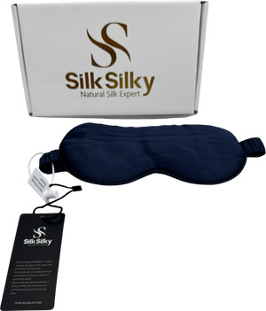 SikSilk Adjustable Velcro Wrap-around Silk Sleep Eye Mask Black one size