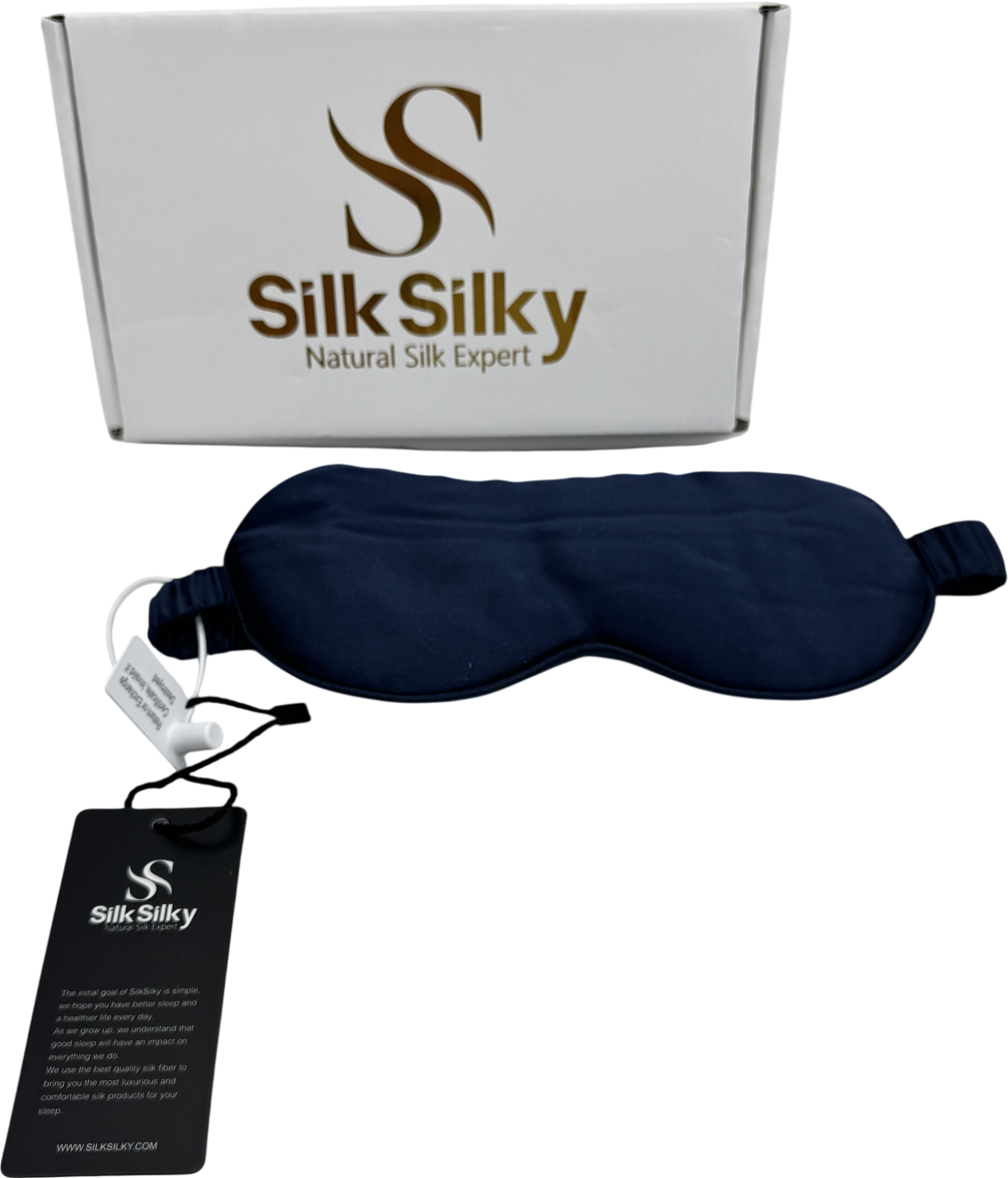SikSilk Adjustable Velcro Wrap-around Silk Sleep Eye Mask Black one size