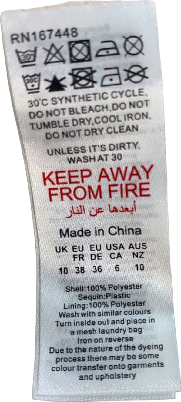 PrettyLittleThing White Glitter Textured Oversized Blazer UK 10