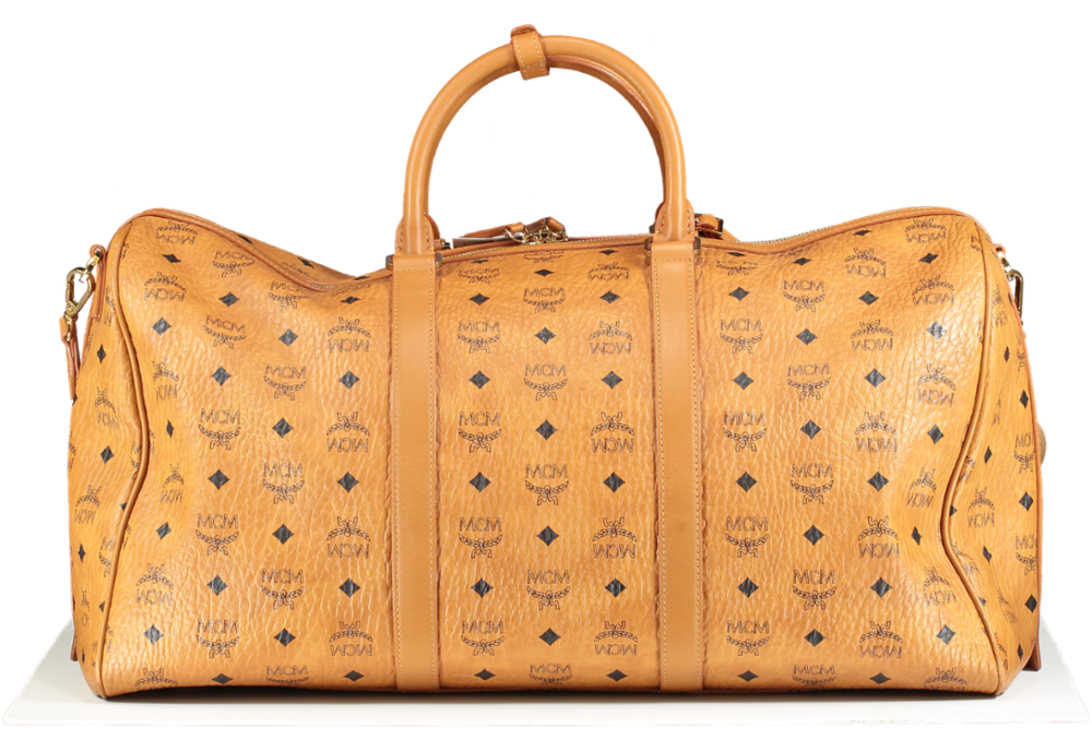 MCM Brown Ottoman Weekend Bag In Visetos 50.5CM